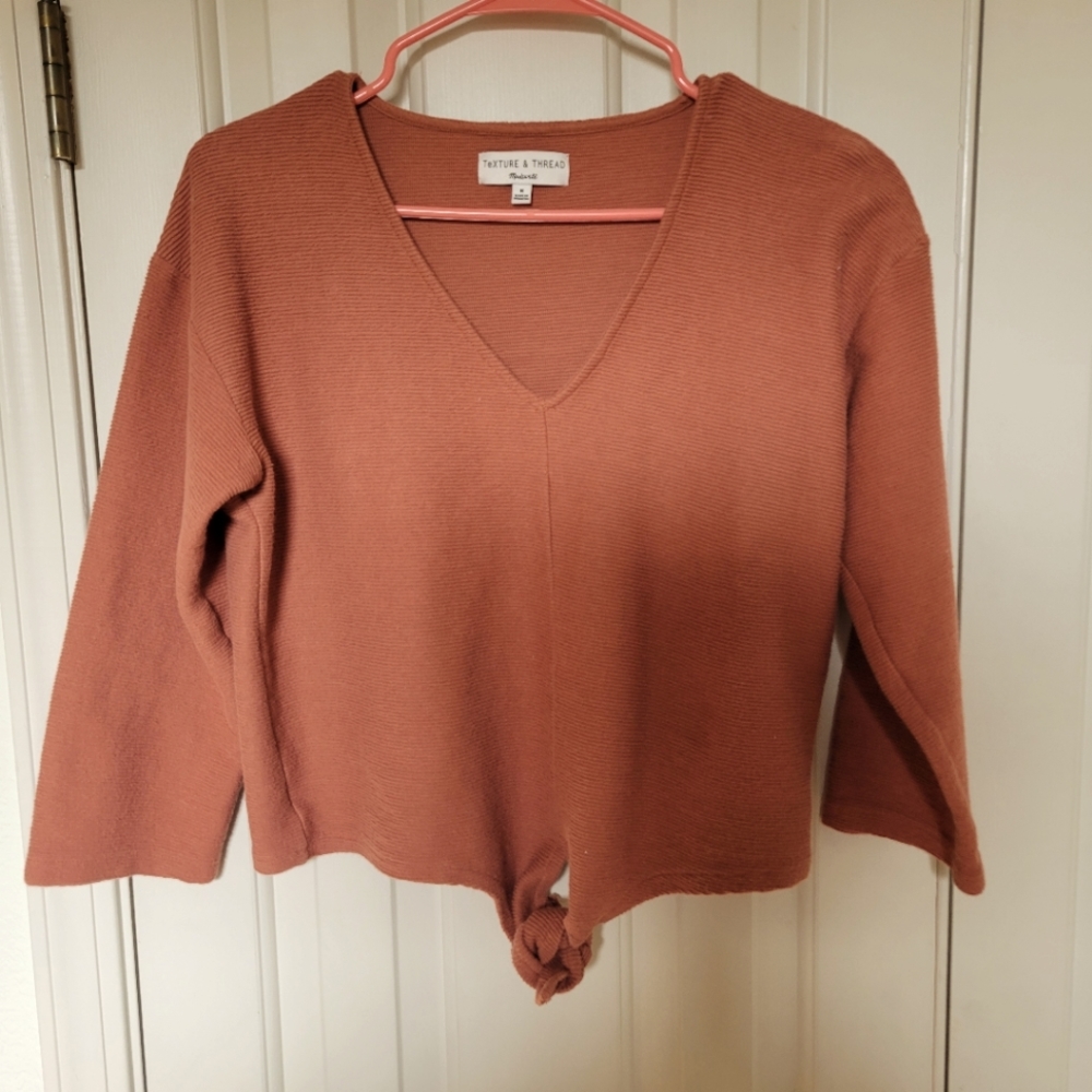 Madewell Texture & Thread front tie shirt